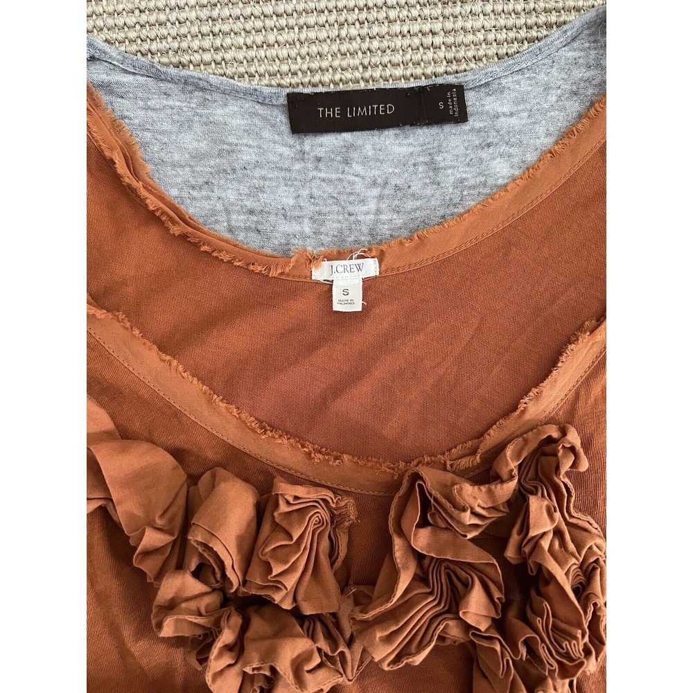 7 Anthropologie J Crew Sleeveless Short Sleeve Ruffle Top T Shirt Lot S 2 4 6 - Picture 11 of 11
